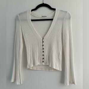 Reformation Long Sleeved Top White / Cream Size Small